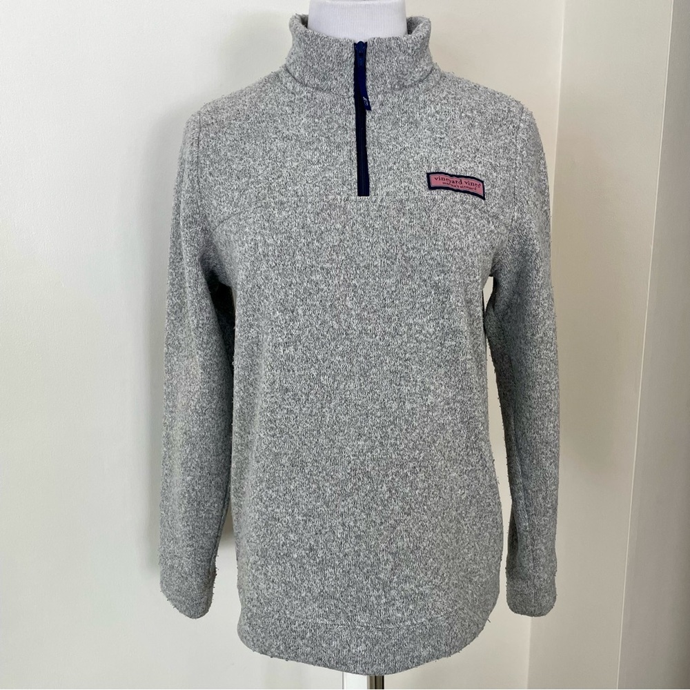 Vineyard Vines Women’s Fleece Quarter Zip Gray Size Large